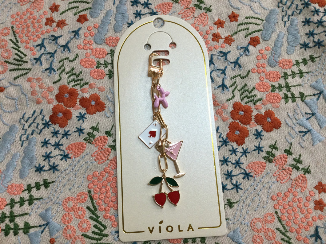 Cherry & Martini Key/Bag Charm