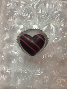 Pink Striped Chocolate Heart (1-Piece)