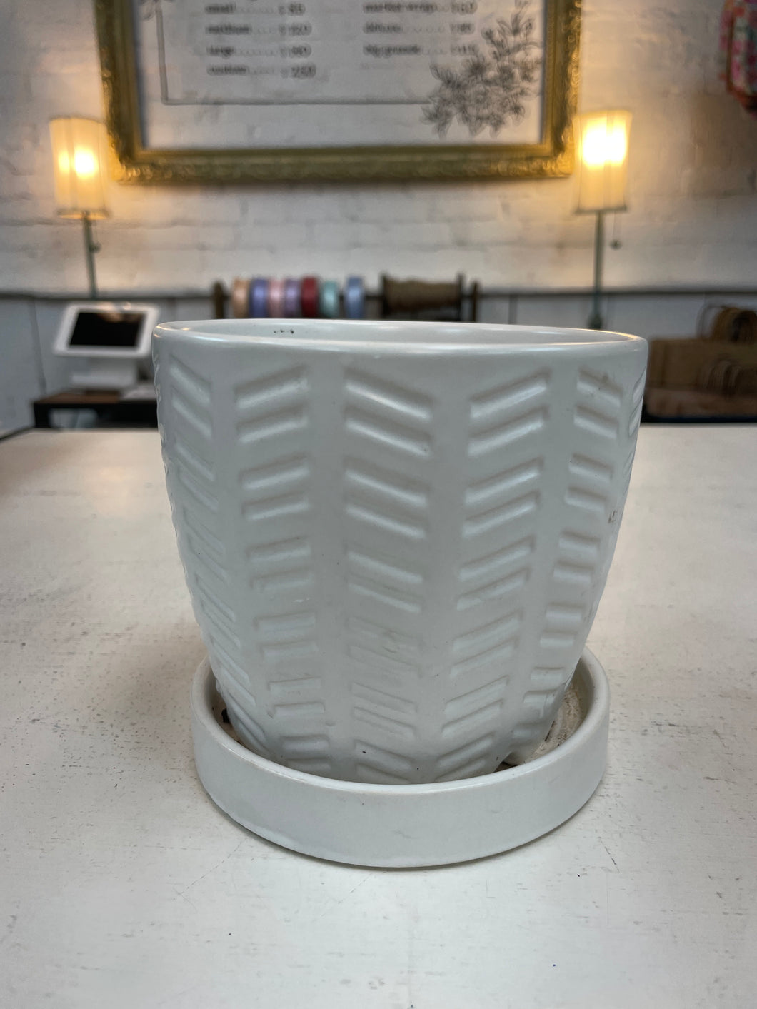 Small white pot