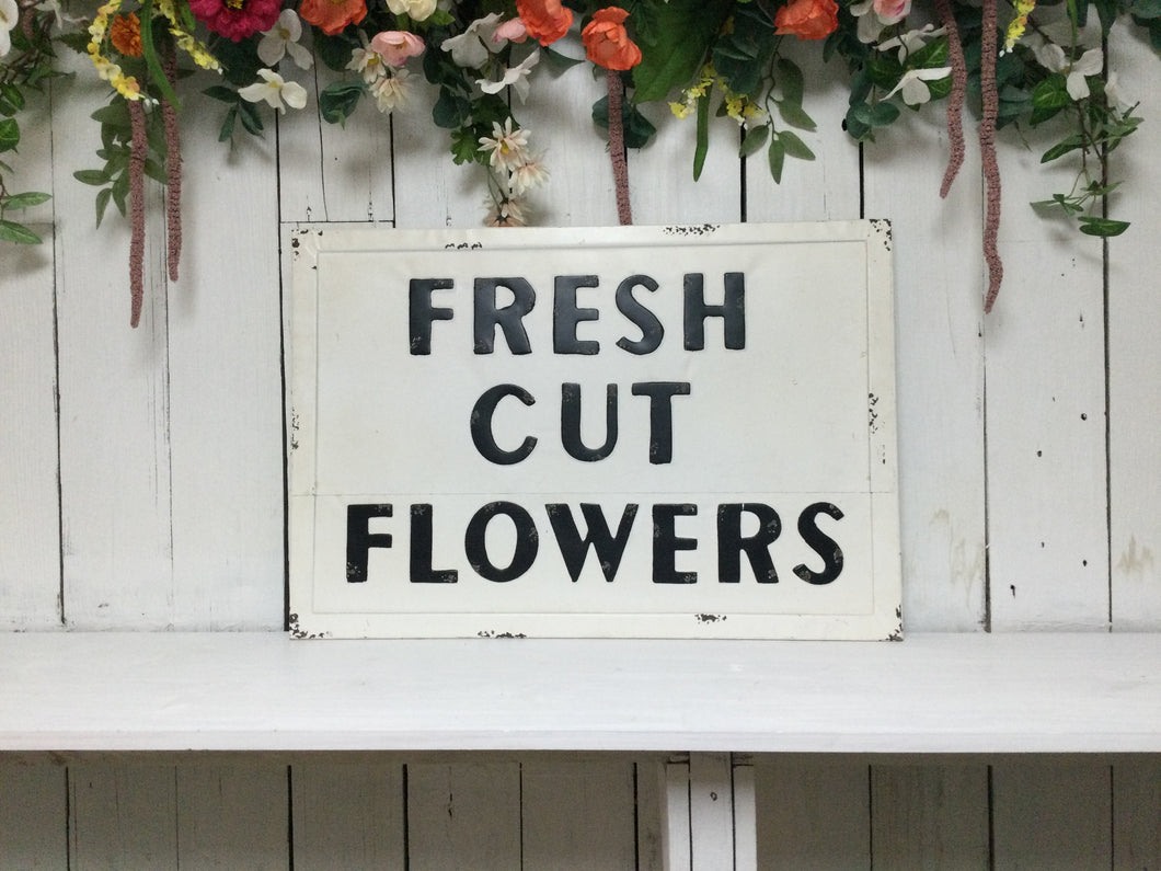 Fresh Cut Flowers Metal Sign