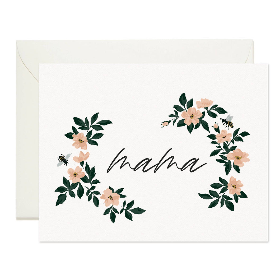 Mama floral wreath Card