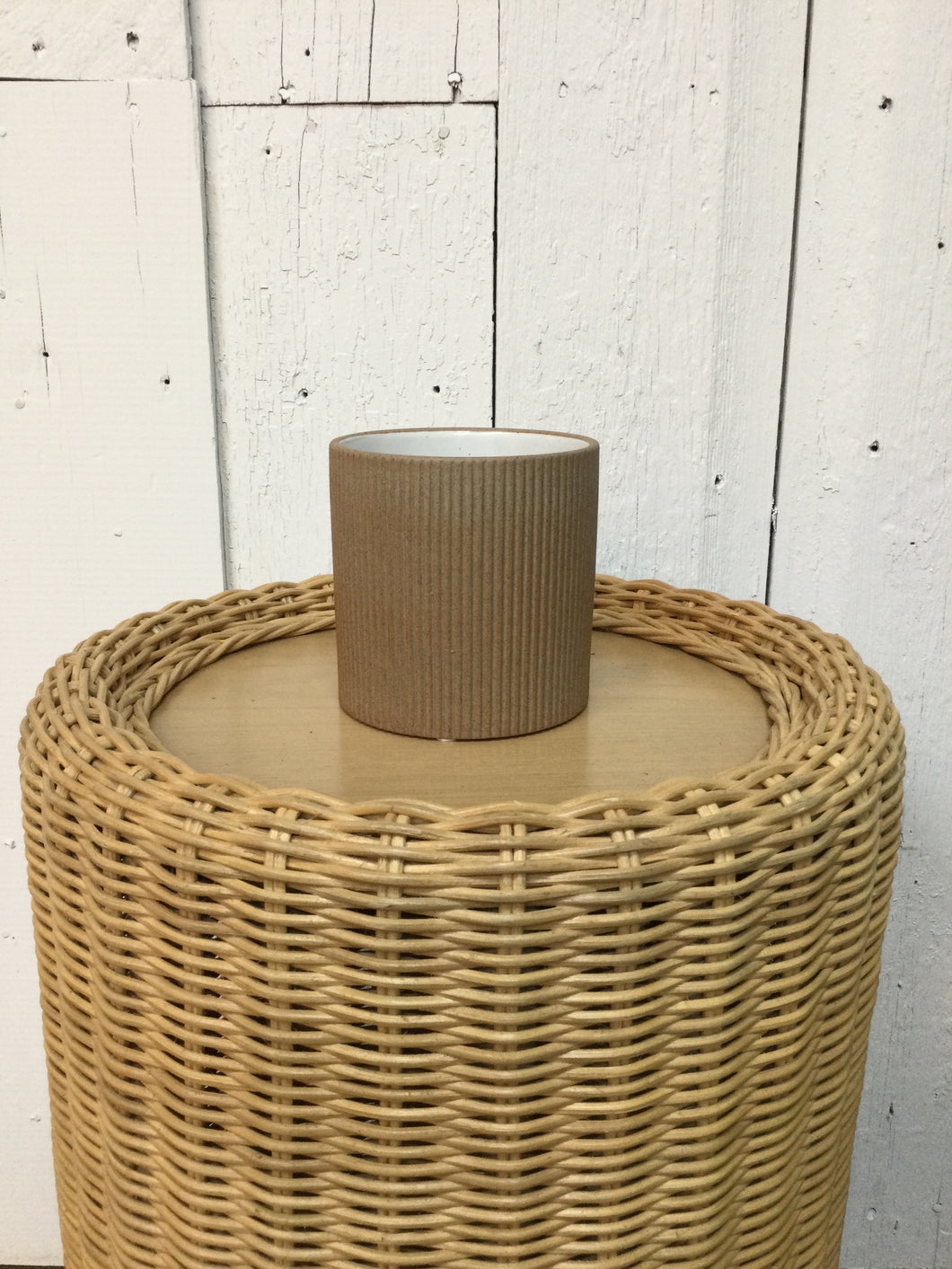 4 inch Brown Ribbed Pot