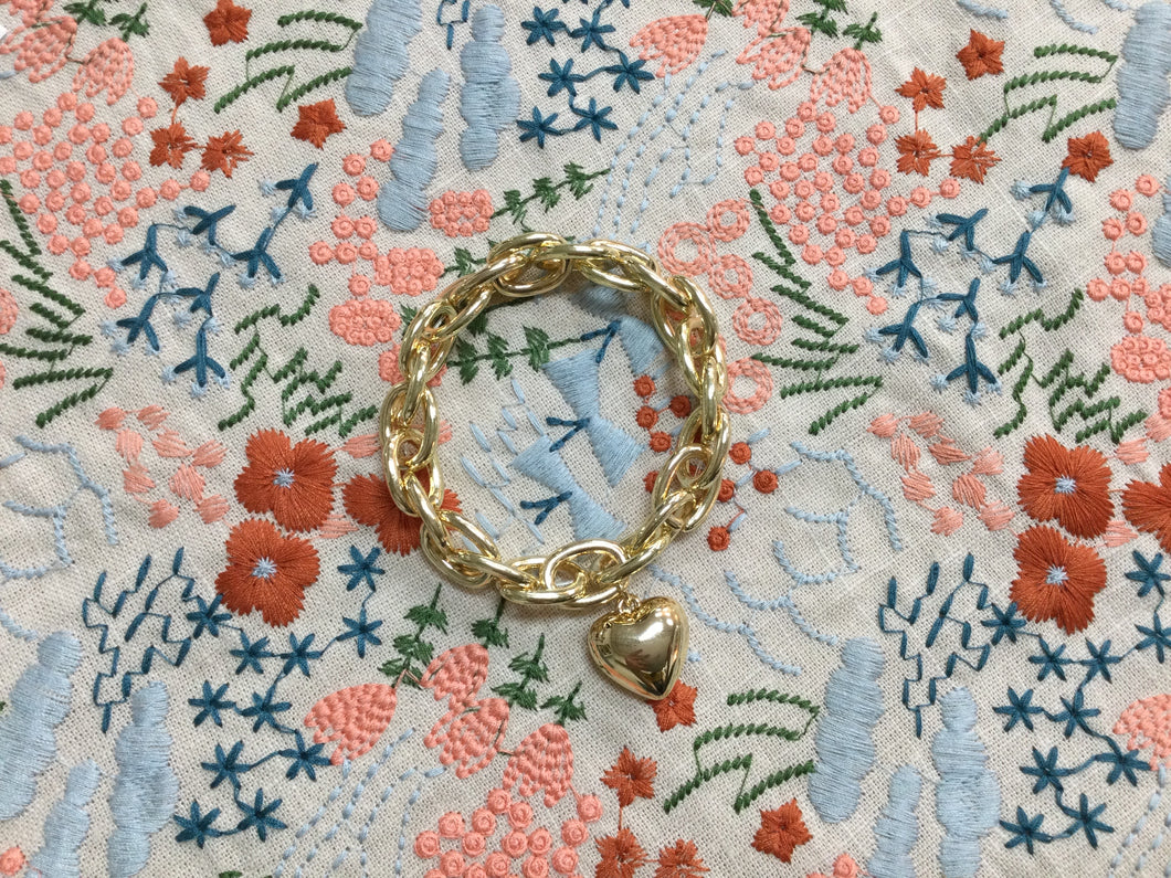 Gold Chain Heart Bracelet