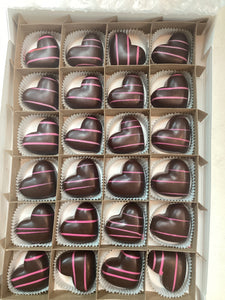 Pink Striped Chocolate Heart (1-Piece)