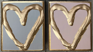 4x4 Gold Heart Art