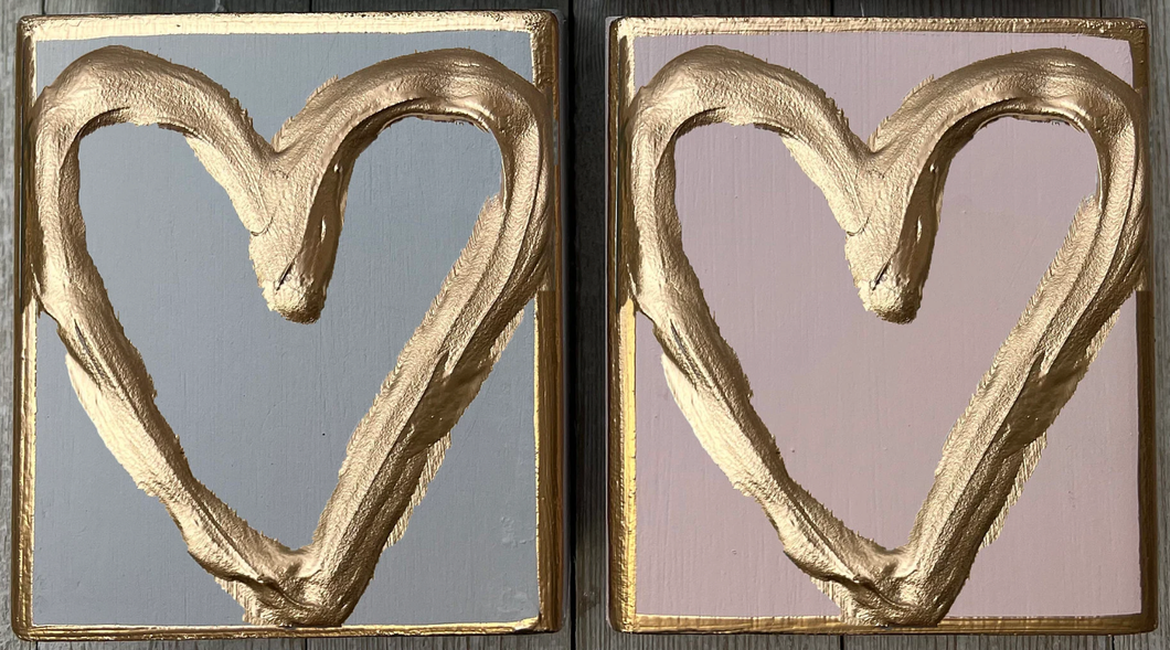 4x4 Gold Heart Art