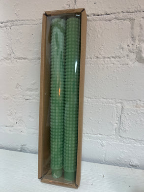 Hobnail Taper Candles - Sage Green 11” Candles