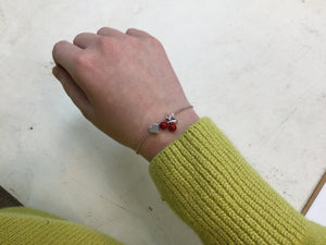 Silver Cherry Bracelet