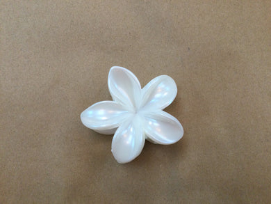 White Glossy Floral Hair Clip
