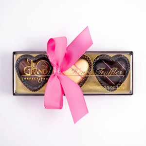 Le Grand Valentine's Truffles: Chocolate Hearts (3-Piece)