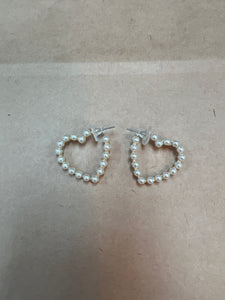 Pearl Gold Heart Earrings