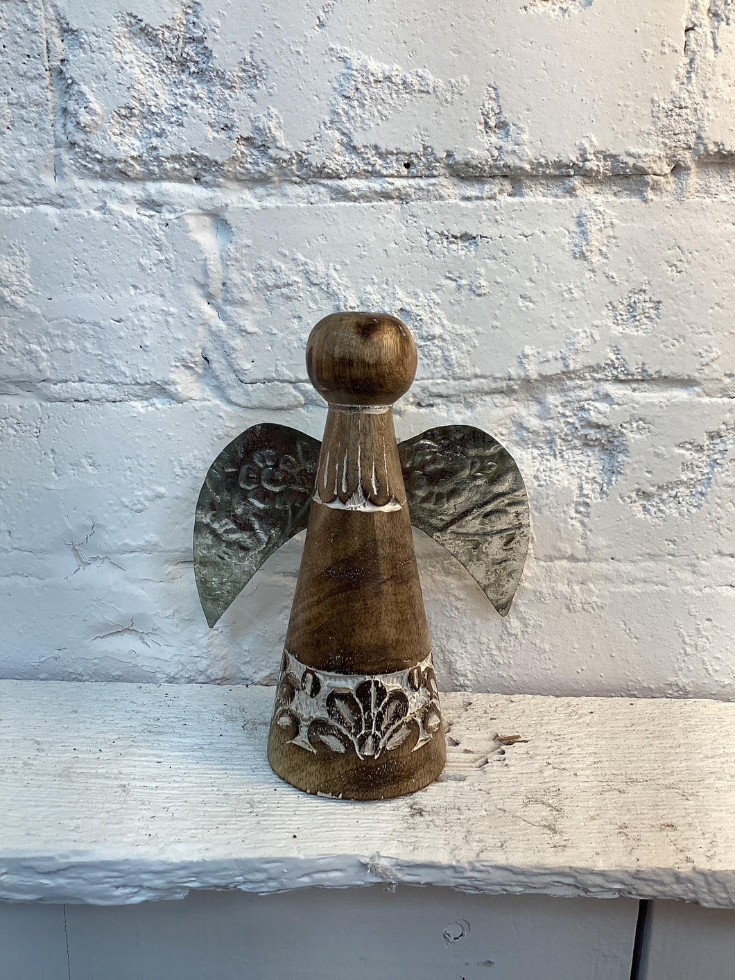 Wood and Tin Tabletop Christmas Angel