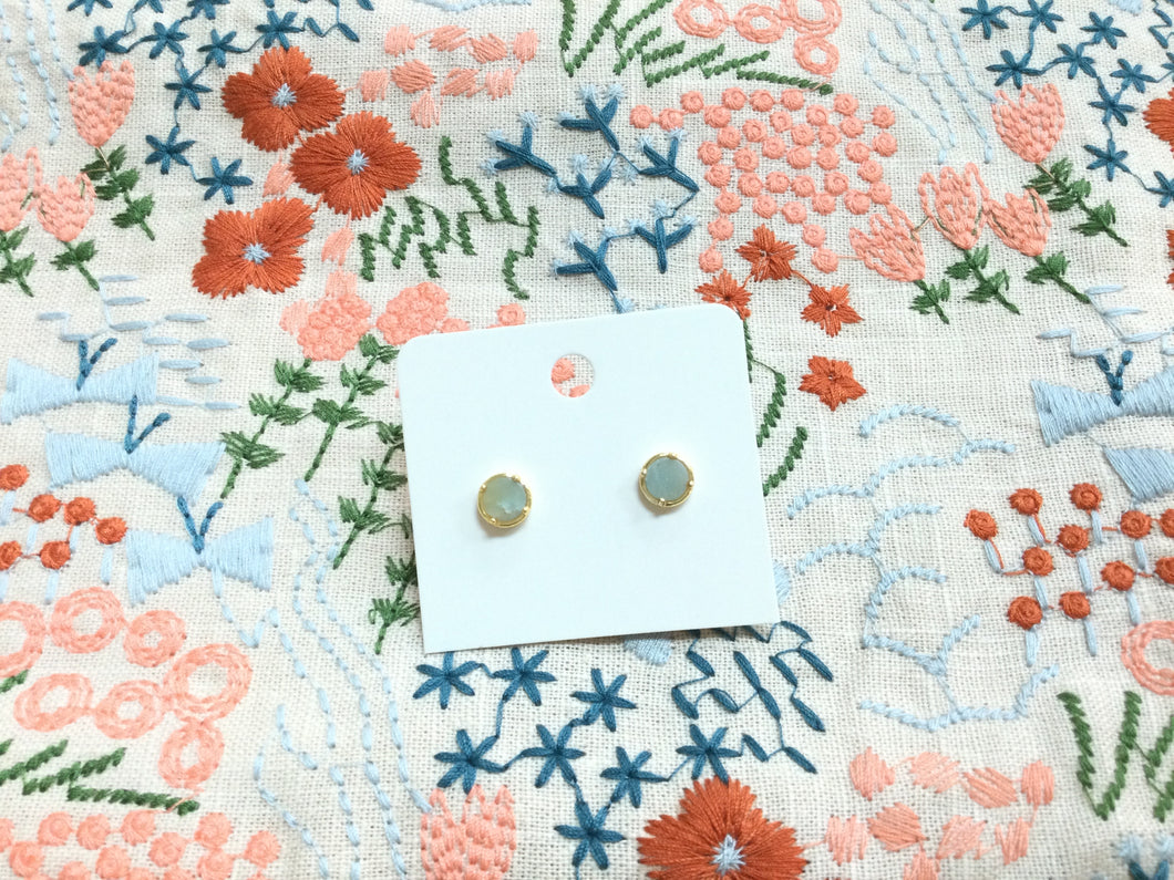 Stone Blue Stud Earrings