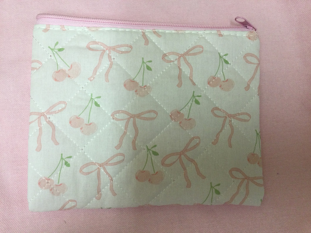 Cherry and Bow Pink Bag