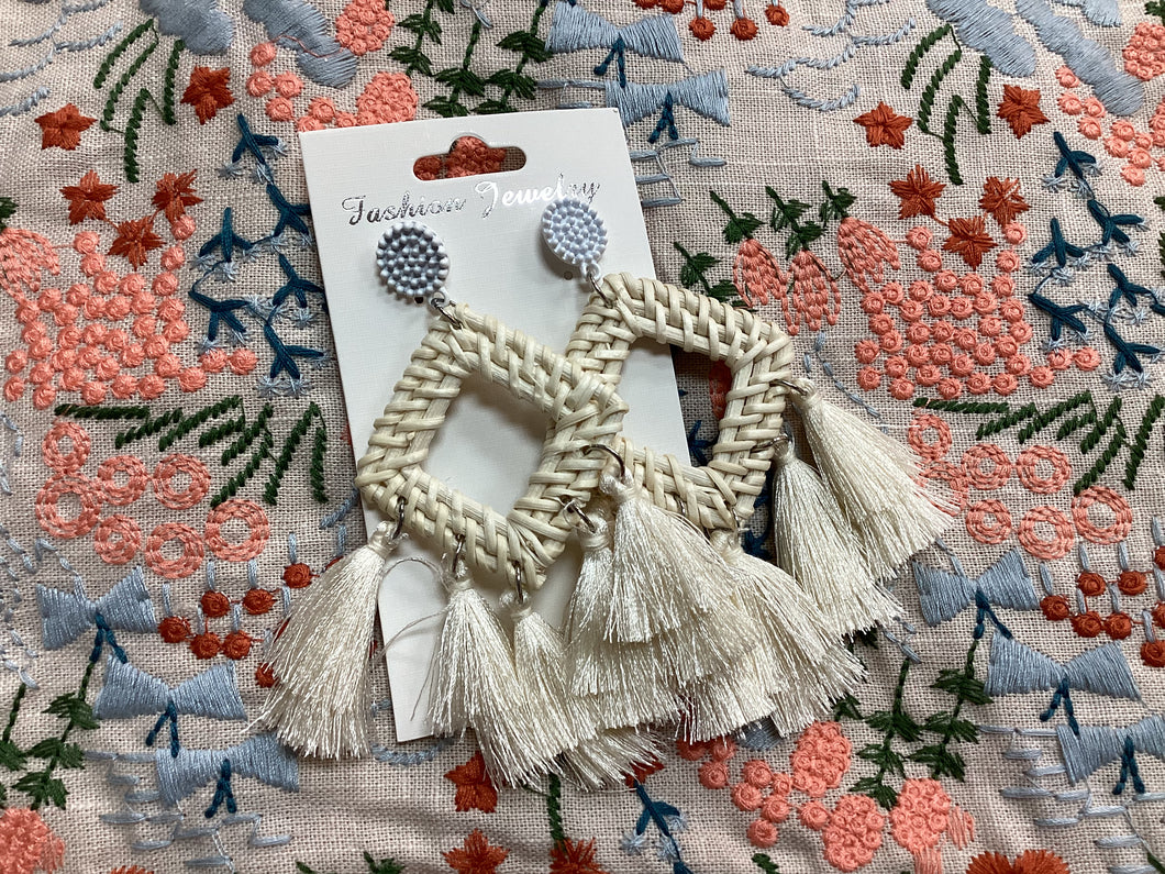 Wooden Tassle Earrings