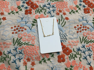 Cursive Mama Gold Necklace