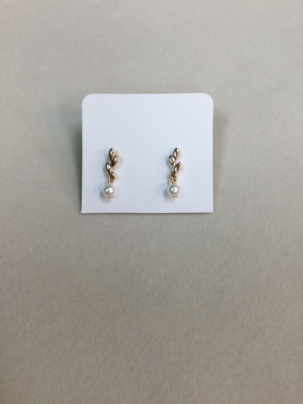 Gold Vine and Pearl Earrings