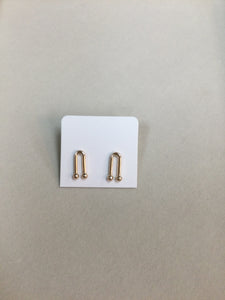 Gold U Ring Earrings
