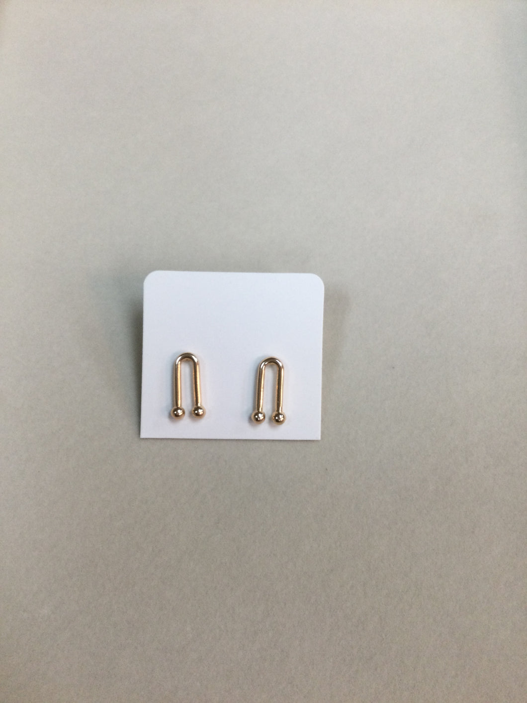 Gold U Ring Earrings