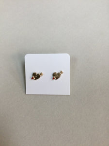 Gold Cupid Heart Earrings