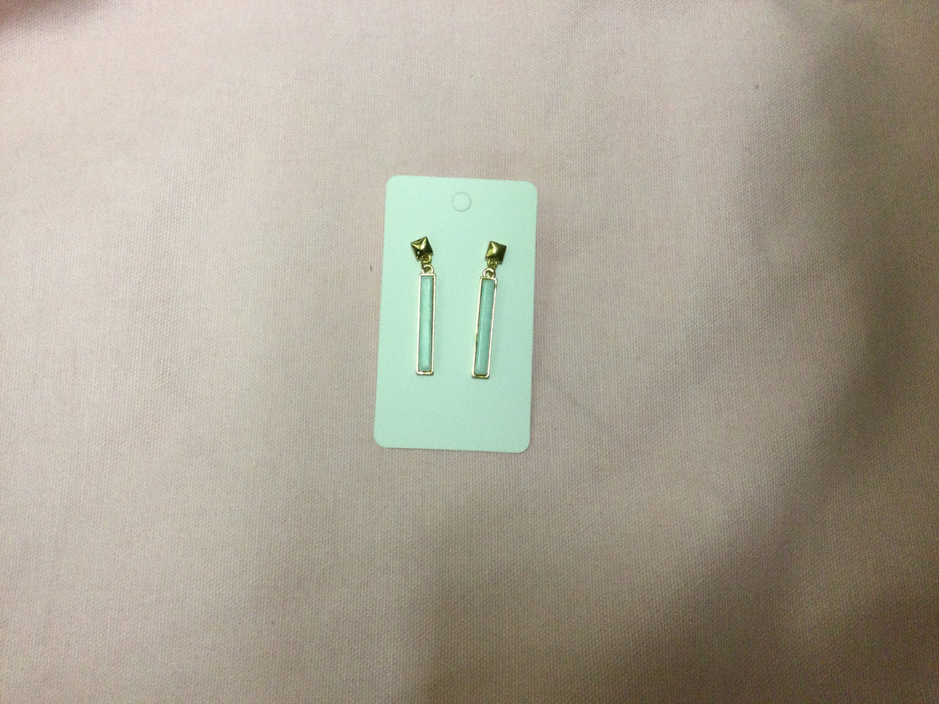 Blue Marble Dangling Earrings