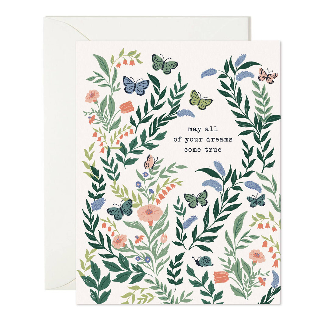 May All Your Dreams Come True Butterfly Garden Card